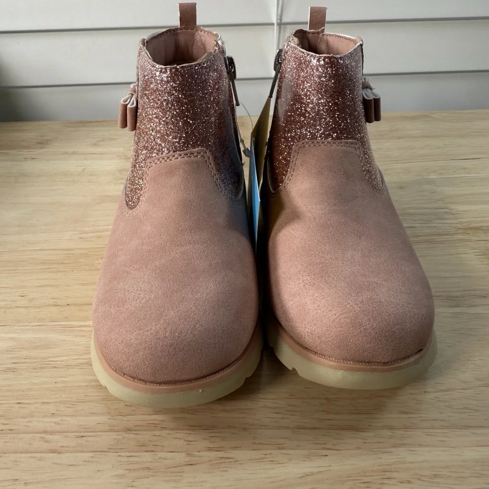 Munchkin Stride Rite Little Girl's Size 12M Avalon Pink Glitter Side-Zip Boots‎